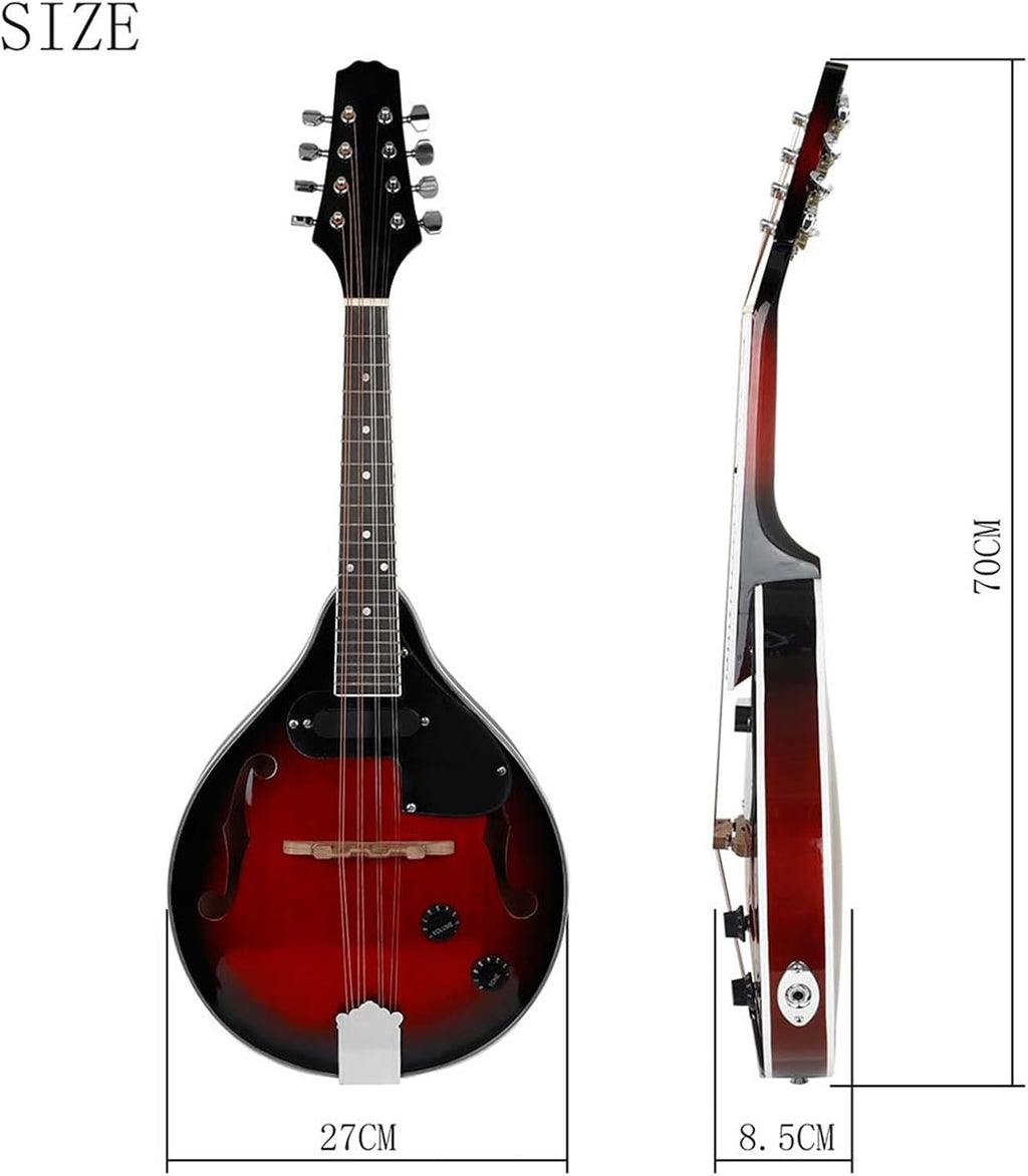 Musical Instrument Mandolin Red And Bk Electric Guitar Eight String Professional Beginner Mandolin String Instrument(1)