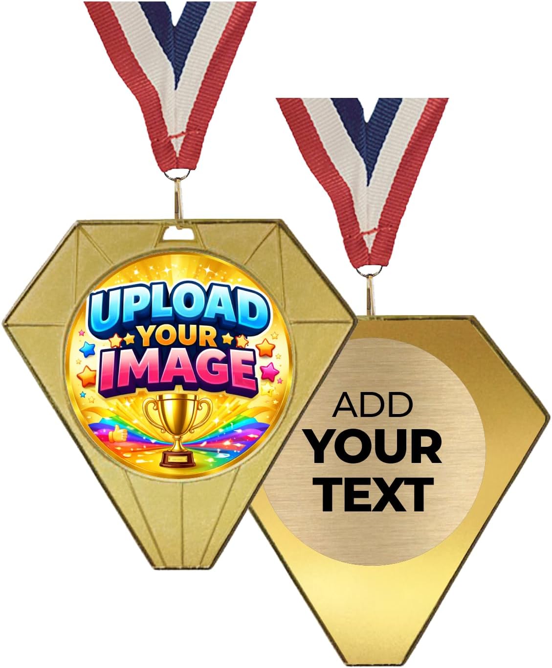 Custom Medals for Awards with Logo and Text on Back | Design Your Own Customized Personalized Medal for Kids and Adults | Design Your Own Award Medal | Medallas Personalizadas