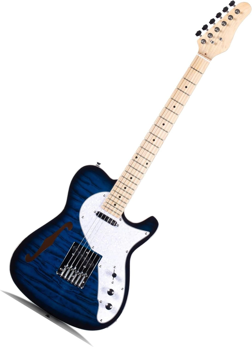 Suitable For Beginners To Practice Electric Guitar And Jazz Playing Professional Electric Guitar(Blue)
