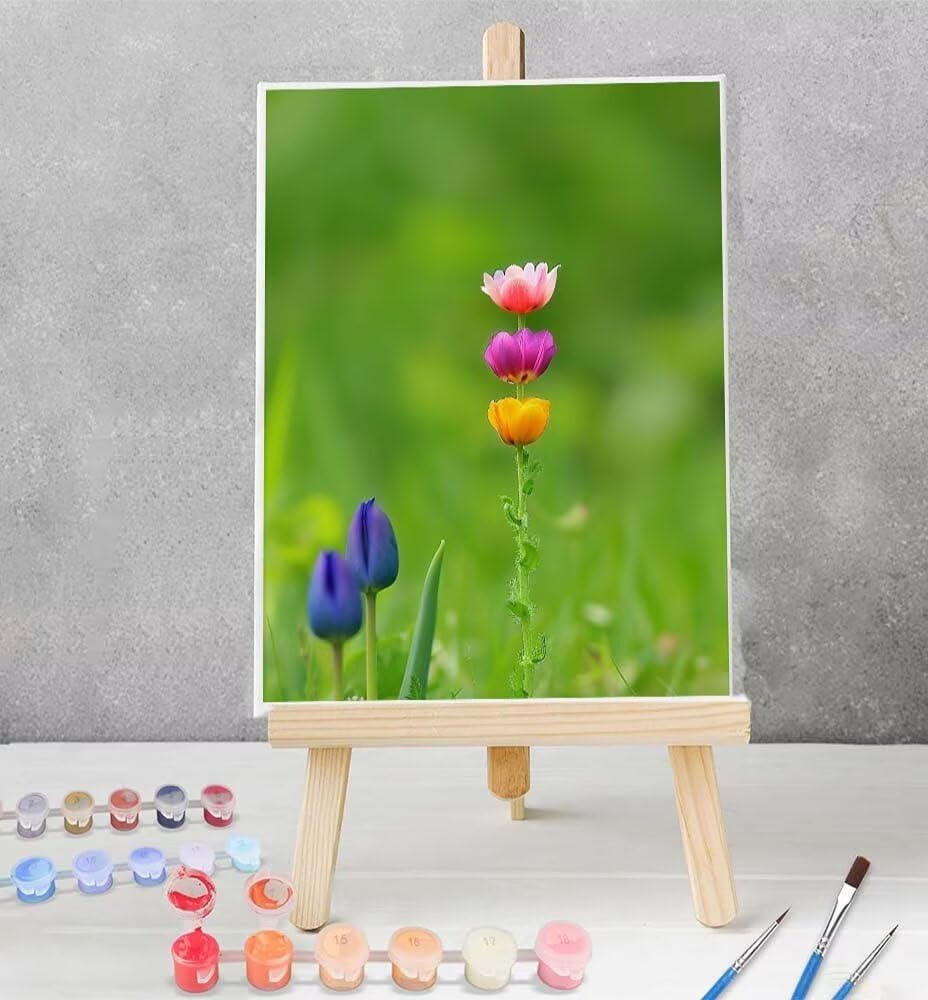 Paint by Number for Adults Flower Adult Paint by Number on Rolled Canvas Drawing Acrylic Paintwork DIY Crafts Without Frame Pink40x53 inch Model YEYUMEOZO-4