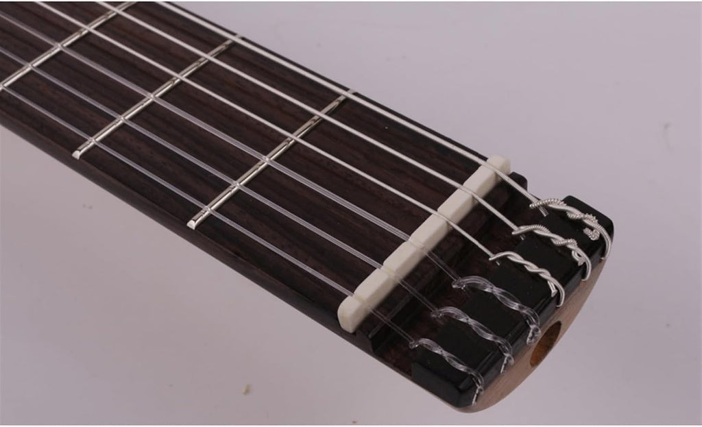 22 Frets Silent Nylon String Headless Electric Guitar Built in Effector Travel Portable Foldable Guitar Professional Headless Guitar (Color : 02)