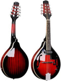Electric Mandolin Eight String Guitar Set Musical Instrument Adult Beginner Beginner Mandolin String Instrument(Wine red 2)