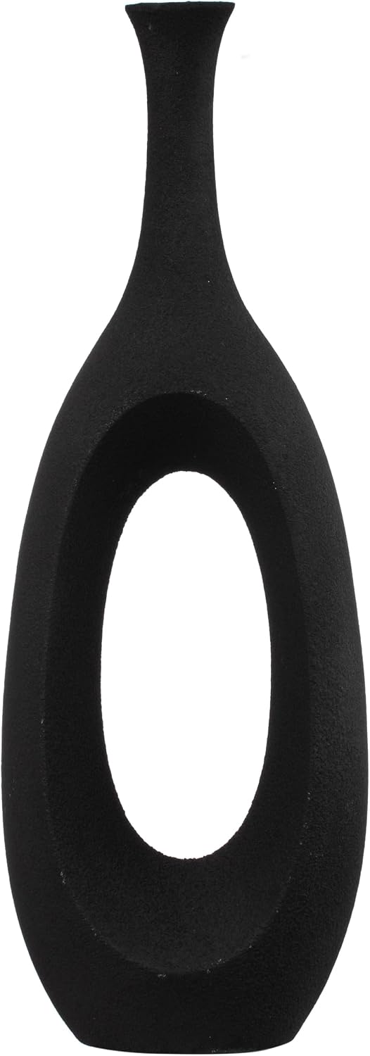 44-Inch Frosted Black Fiberglass Tall Floor Vase - Decorative Vase for Modern Home Decor, Perfect for Living Room, Home Office, Bedroom, Kitchen, Coffee Bar, Farmhouse Decor, and Wedding Centerpieces