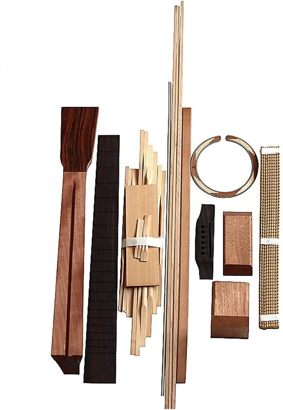 Unfinished Guitar Body 1 Set DIY 41' Unfinished Acoustic Guitar Style Guitar Kit African Peach Blossom Core Guitar DIY Accessory