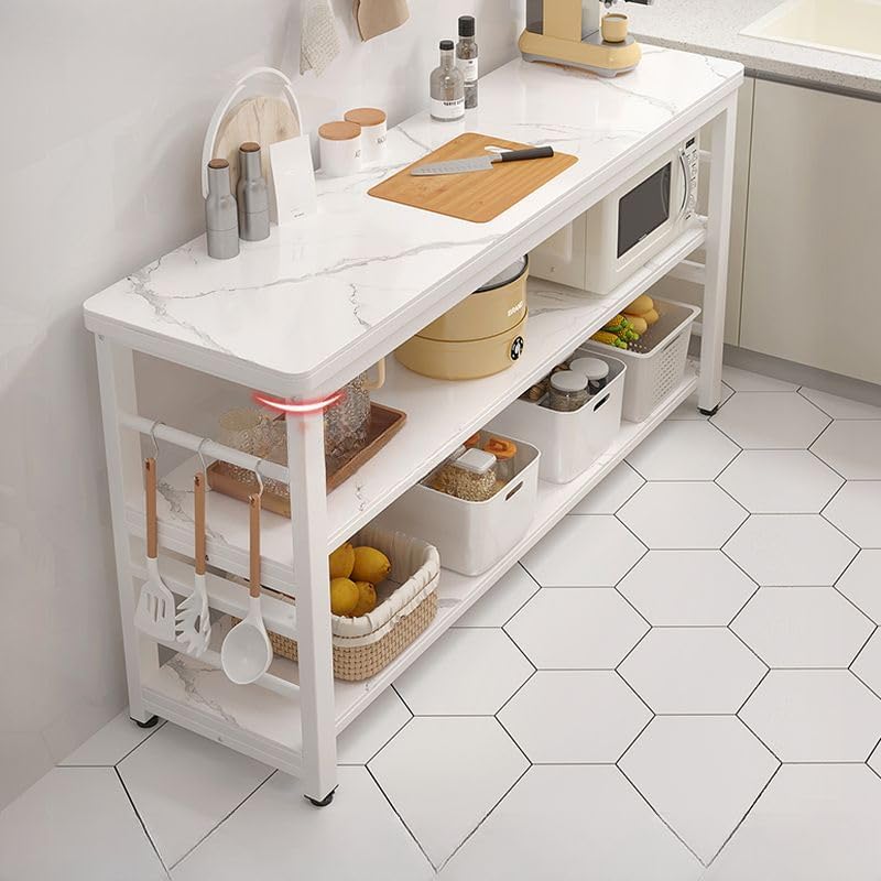 Baker's Rack, Microwave Stand Baker Rack, Kitchen Storage Racks for Kitchen, Dining Room (White, 27.5' L x 12' W x 31' H)