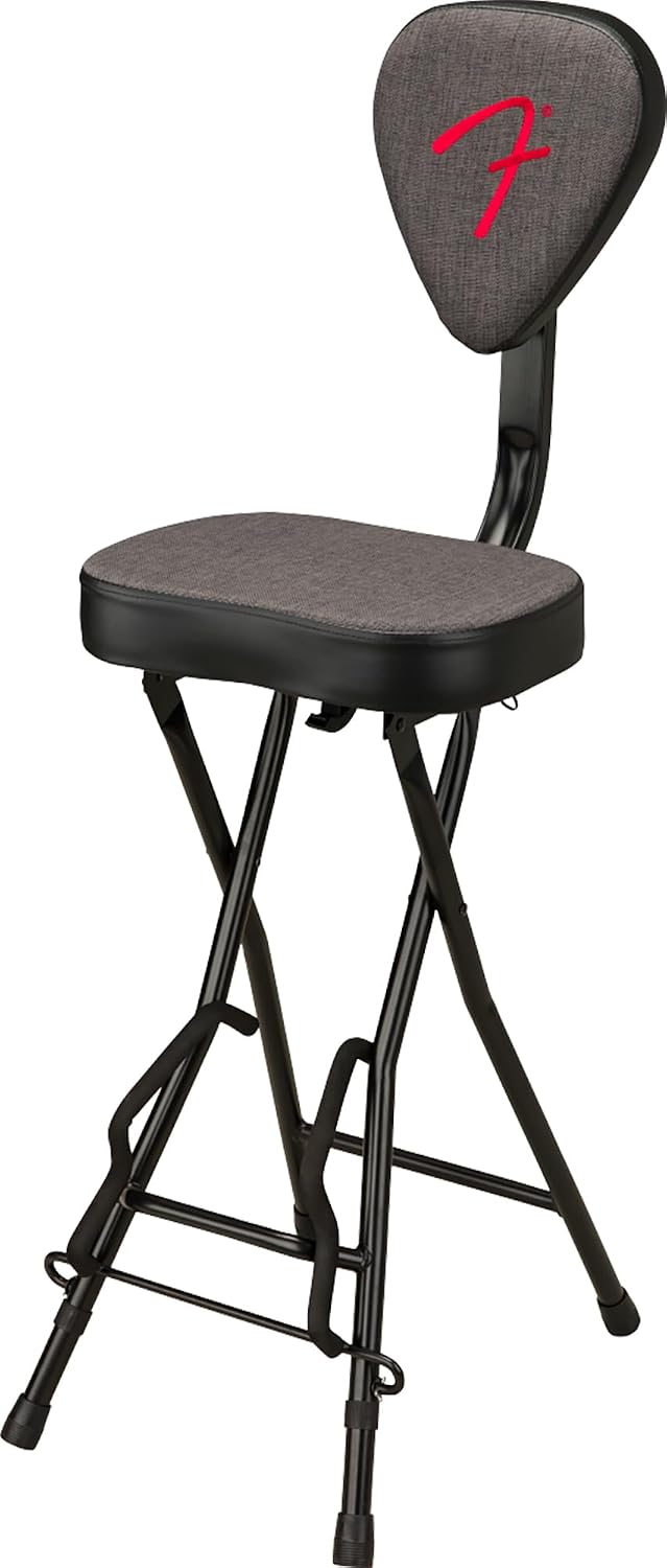 Fender 351 Studio Seat/Guitar Stand Combination Bundle with Guitar Strap and Austin Bazaar Exclusive 24-Pack Picks