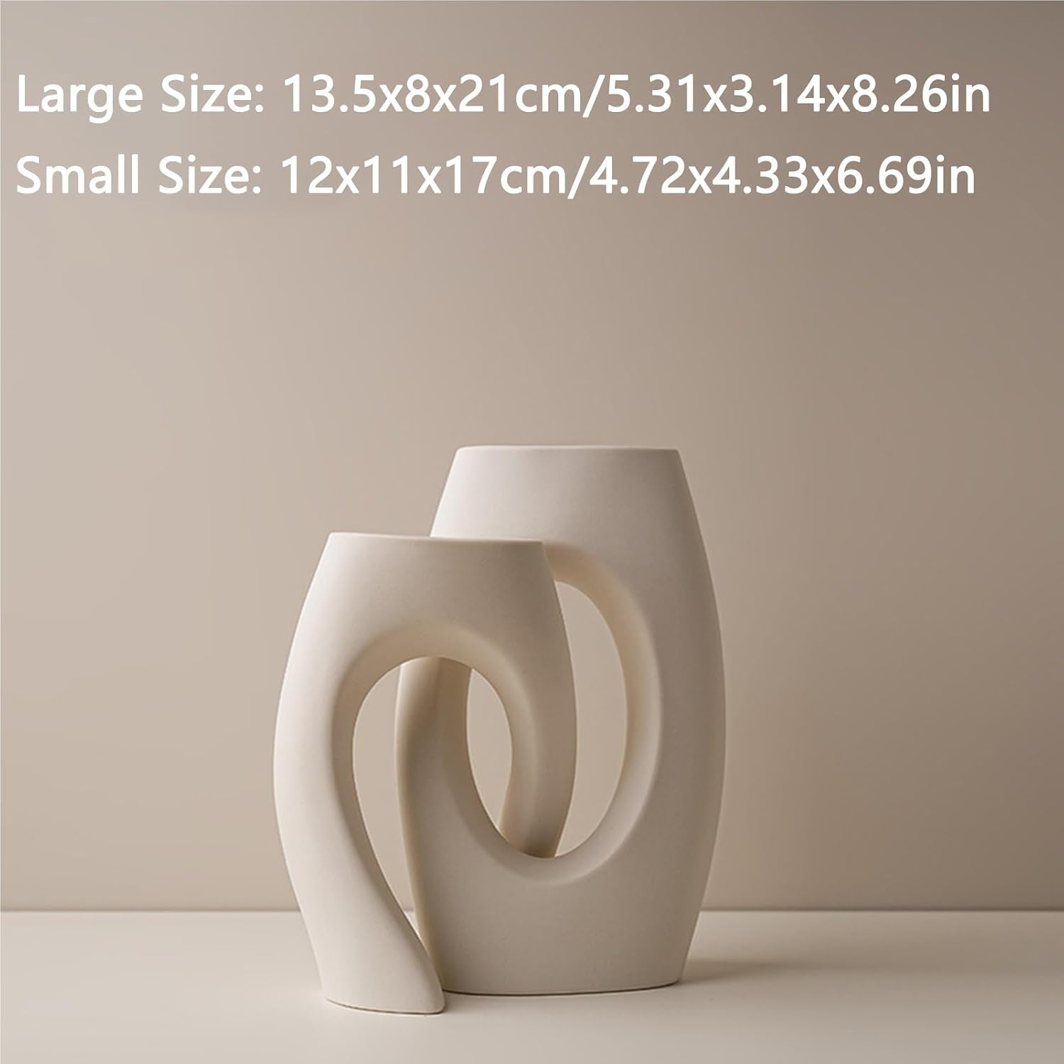 Ceramic Vases for Home Decor Set of 2,Small for Farmhouse Wedding Entryway Living Dining Room Bookshelf Table Decor