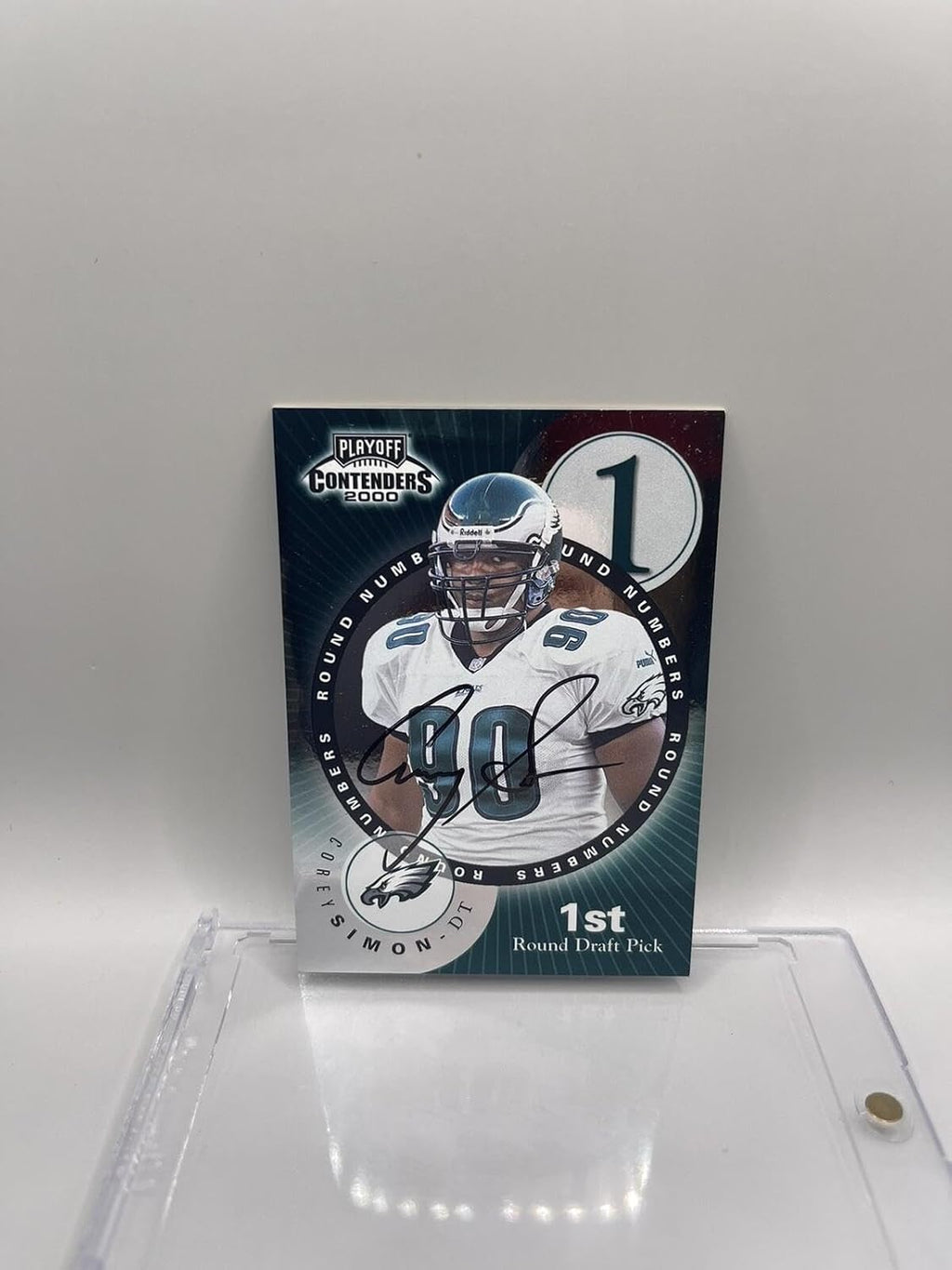Brian Urlacher Corey Simon 2000 Playoff Contenders Round 1 Rookie Auto W/Mag L2 - Football Slabbed Autographed Rookie Cards