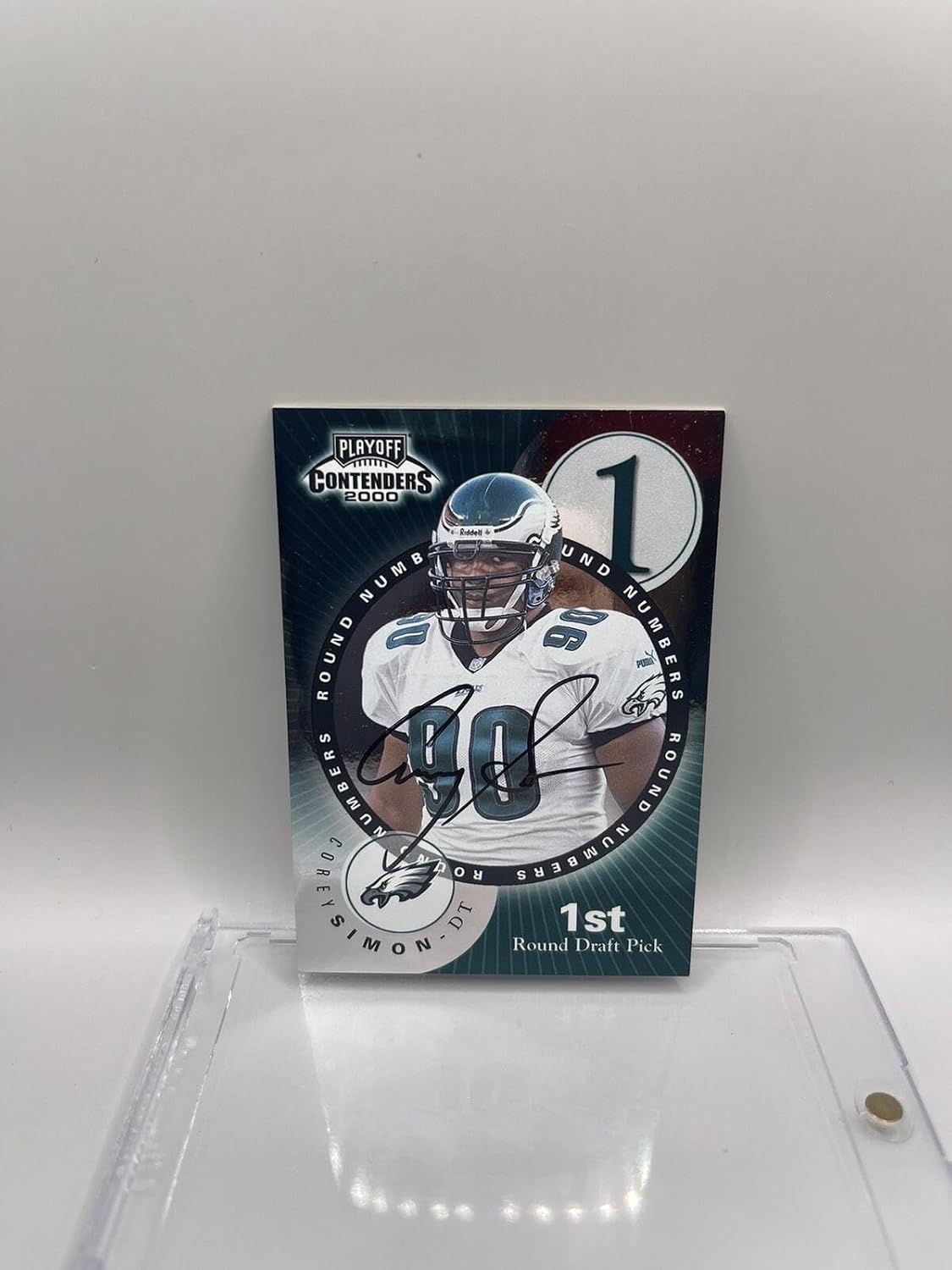 Brian Urlacher Corey Simon 2000 Playoff Contenders Round 1 Rookie Auto W/Mag L2 - Football Slabbed Autographed Rookie Cards