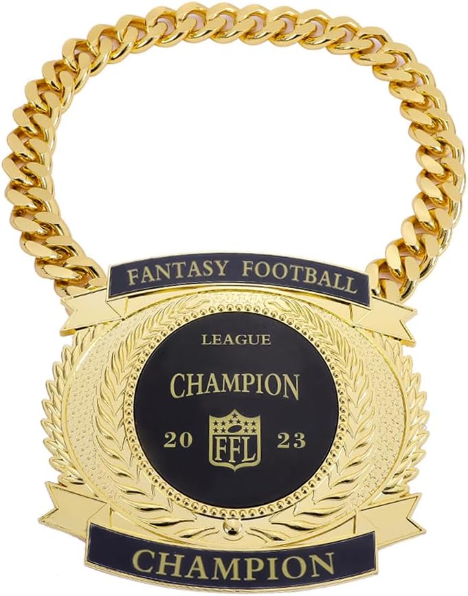Fantasy Football Championship Chains Award, Champ Chains Award Winner Prize Trophy, 7-3/4″ x 7″ Large Champ Medal