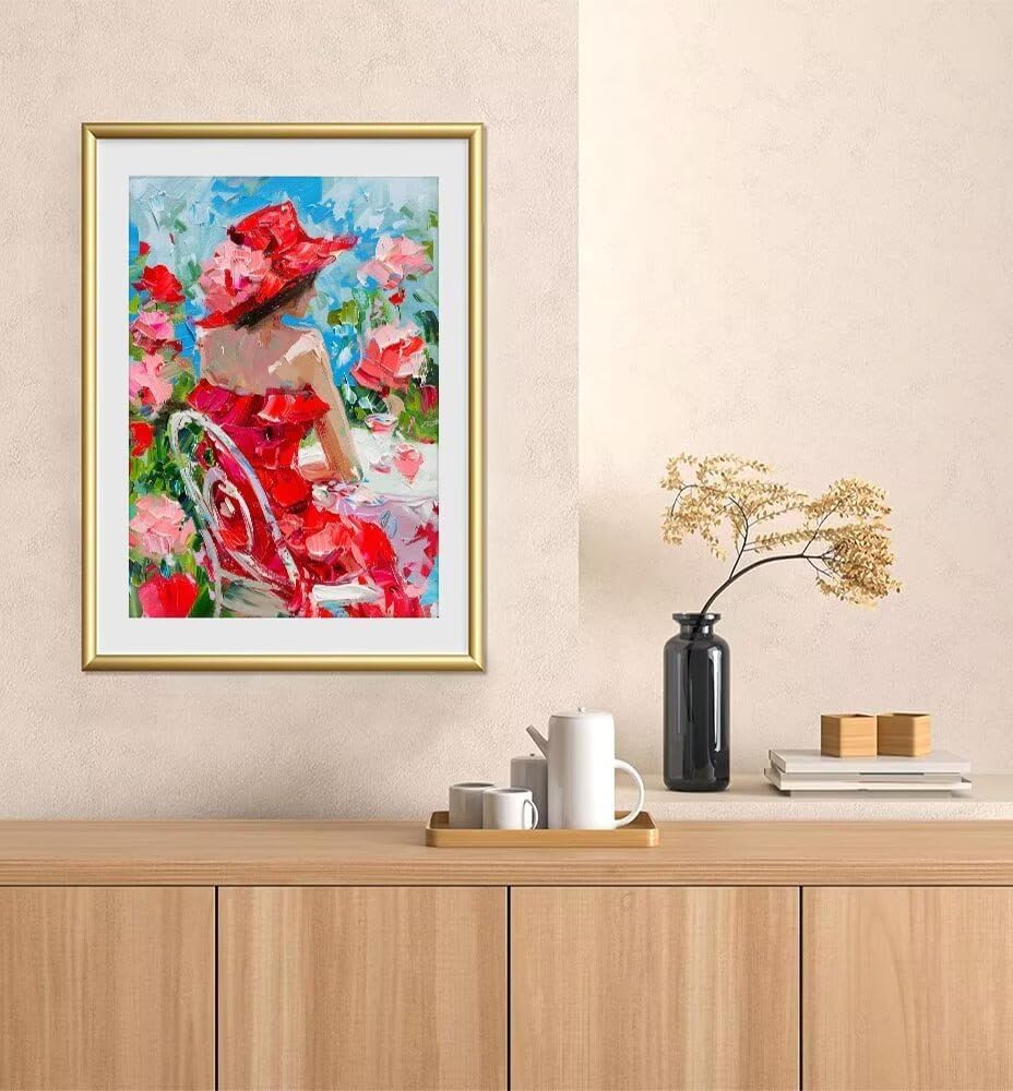 Paint by Number for Adults Woman Adult Paint by Number on Rolled Canvas Drawing Acrylic Paintwork DIY Crafts Without Frame Red40x53 inch Model YEYUMEOZY-M