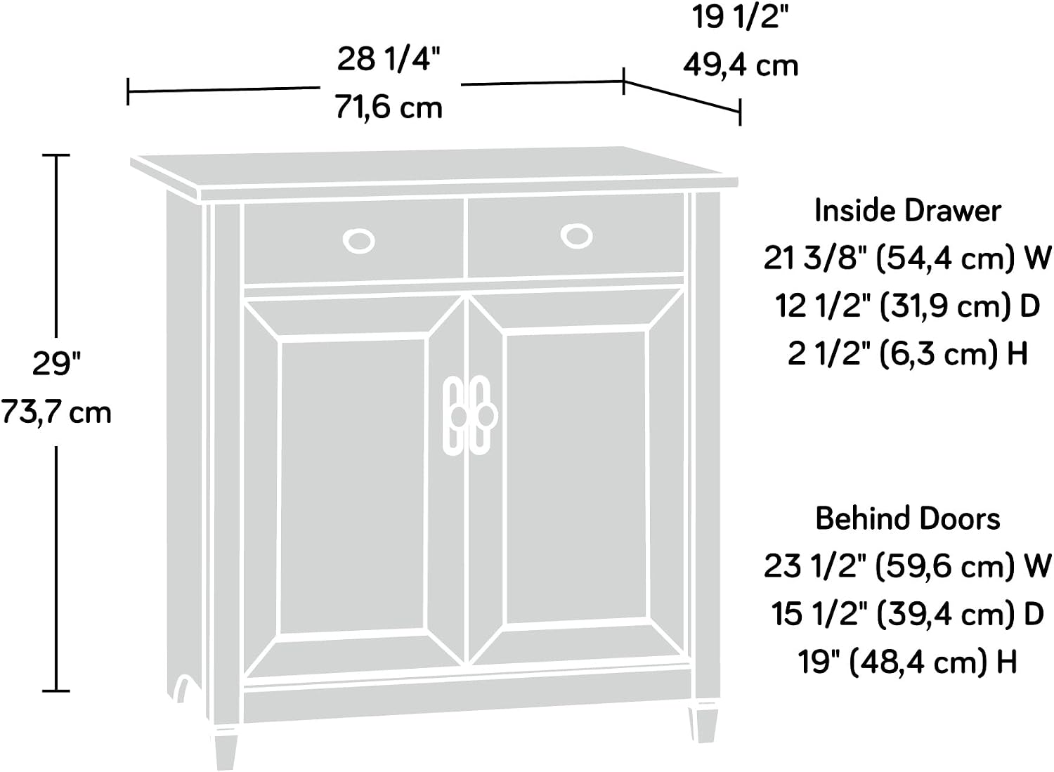 Sauder Edge Water Utility Stand, Versatile Storage Solution, Ideal Home Storage Cabinet - Estate Black Finish