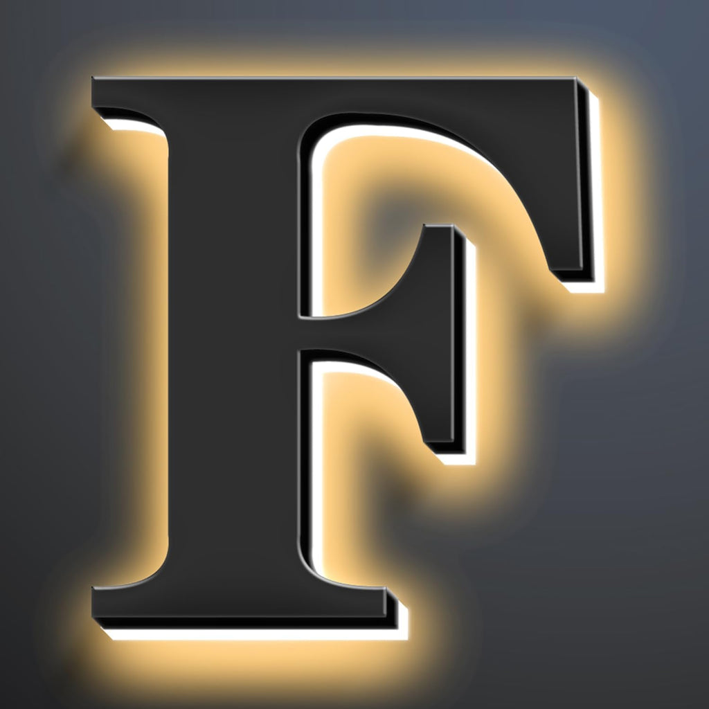 Backlit Illuminated LED House Numbers Upgrade Your Address Signs 16 Inch, Large Modern Light Up Address Numbers Signs, Stainlesss Steels Home Address Signs,F