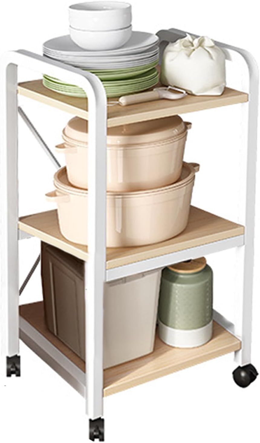Adjustable Kitchen Bakers Rack, Freestanding Kitchen Utility Storage Shelf, Utility Cart for Narrow Places (Color : 3-layers, Size : 40cm)