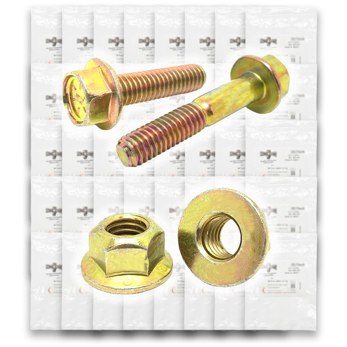 Grade 8 Hex Cap Flange Frame Bolt Yellow & Locking Flange Nuts Assortment Kit - 351 Pieces!