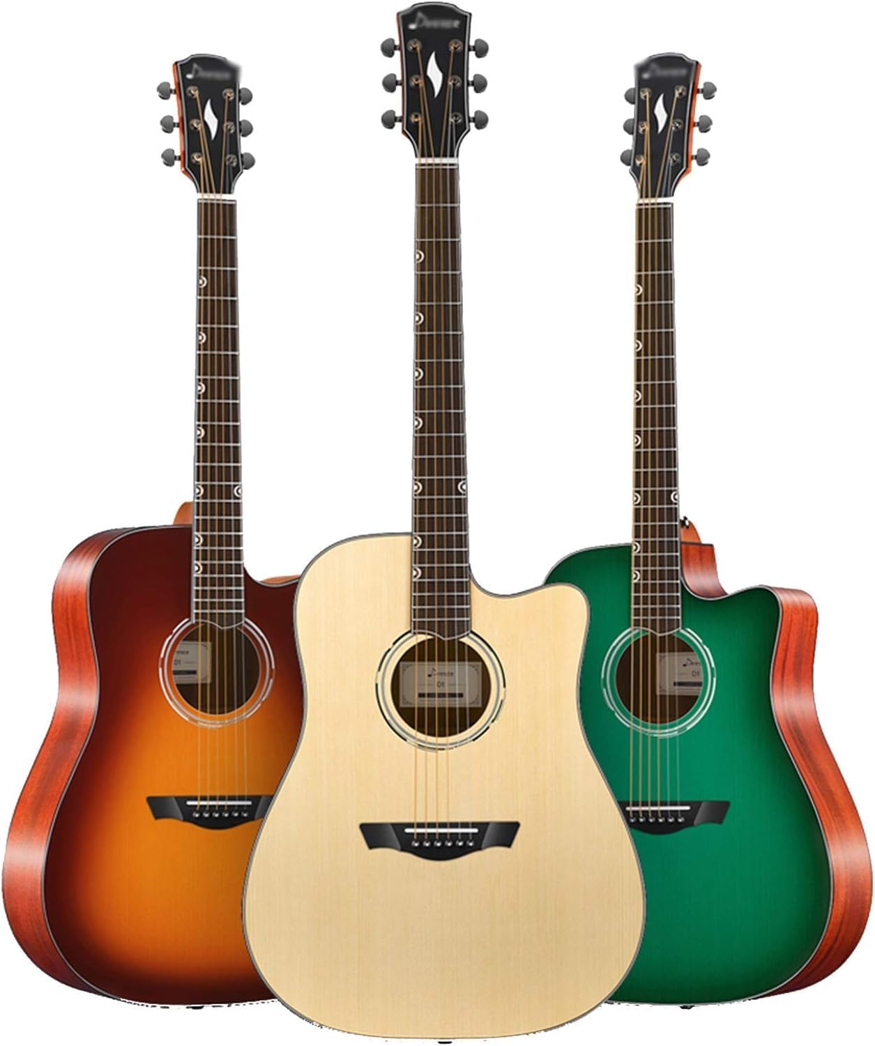 Classical Guitar 40/41 inch Beginner Girls Student Beginner Kits Cutaway Spruce Veneer Acoustic Wood Guitar (Size:41 inches,Color:Black)