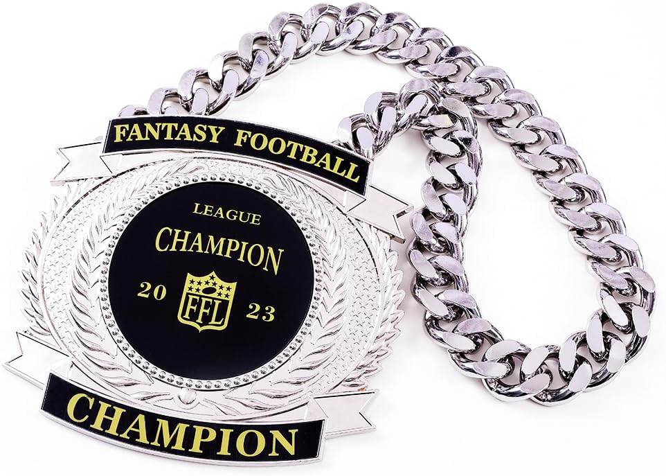 Fantasy Football Championship Chains Award, Champ Chains Award Winner Prize Trophy, 7-3/4″ x 7″ Large Champ Medal