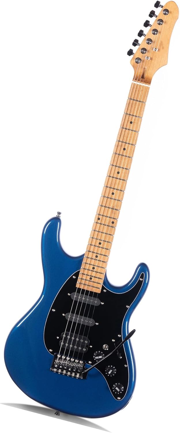 Electric Guitar Playing Instrument Professional Beginners And Adults Professional Electric Guitar(Metallic Blue)