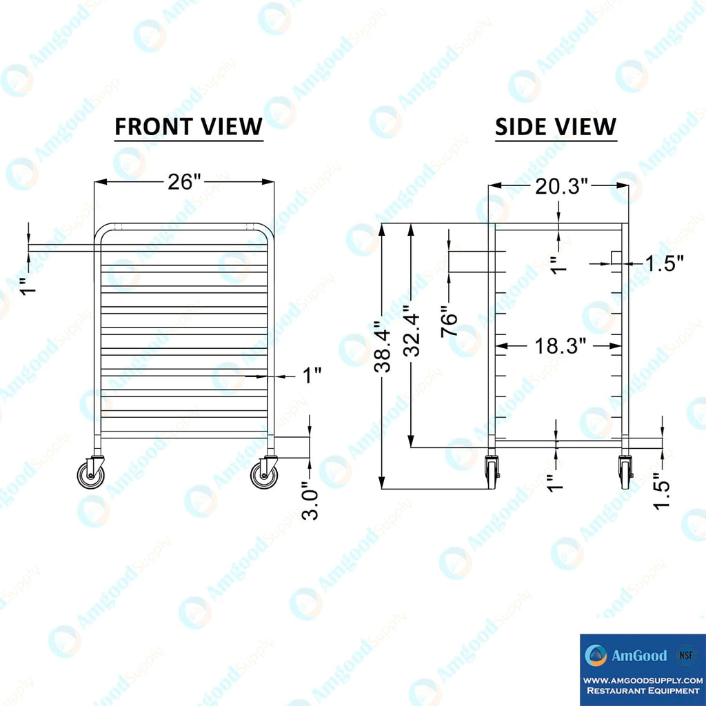 10 Pan End Load Half Height Bun / Sheet Pan Rack