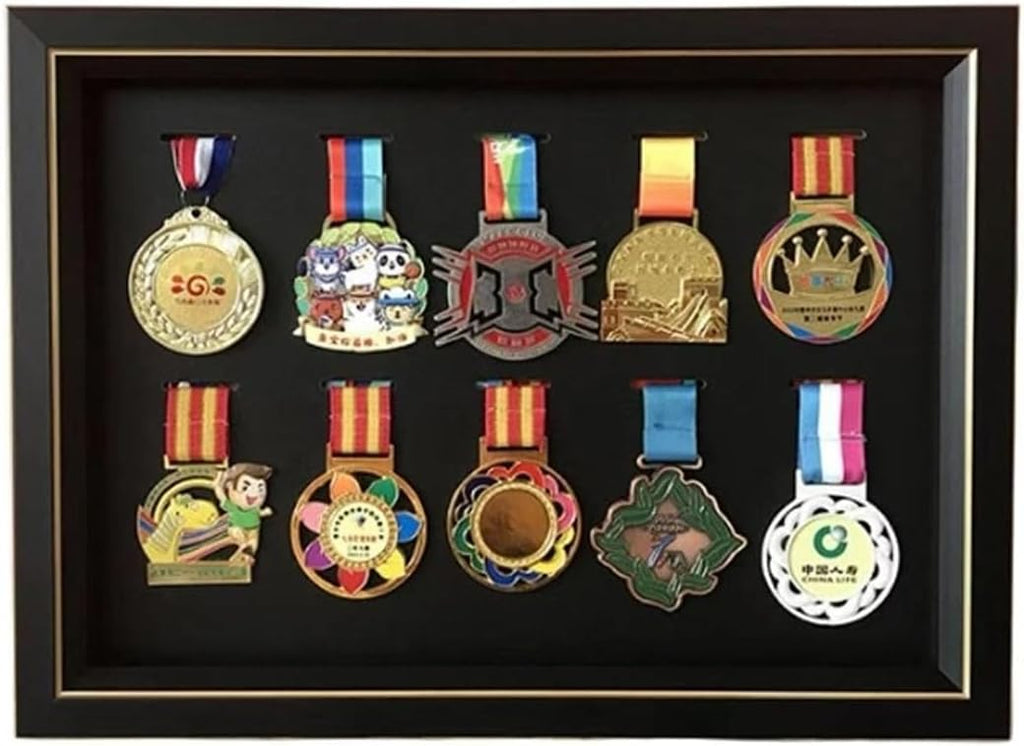 Medal Display Box 3D Photo Frame Marathon & More - Football, Gymnastics, All Sports Medal & Badge Stand (8x6in)