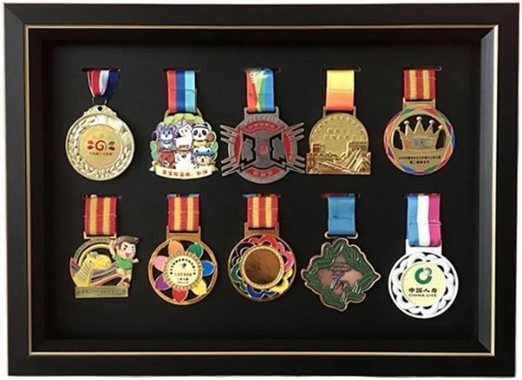 Medal Display Box 3D Photo Frame Marathon & More - Football, Gymnastics, All Sports Medal & Badge Stand (8x6in)
