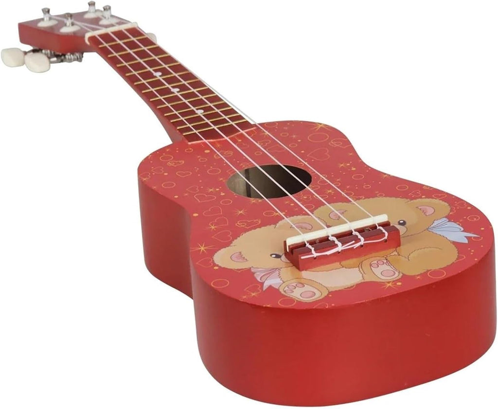 21Inch Ukulele Hawaiian Guitar Cartoon Fruit Ukulele Beginner Mini Guitar Stringed Musical Instruments Gift Ukulele Bundle Kit(PInk Bear)