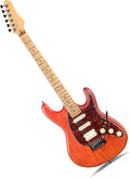Electric Guitar Playing Practice Instrument Suitable For Beginners And Adults Professional Electric Guitar(Red)