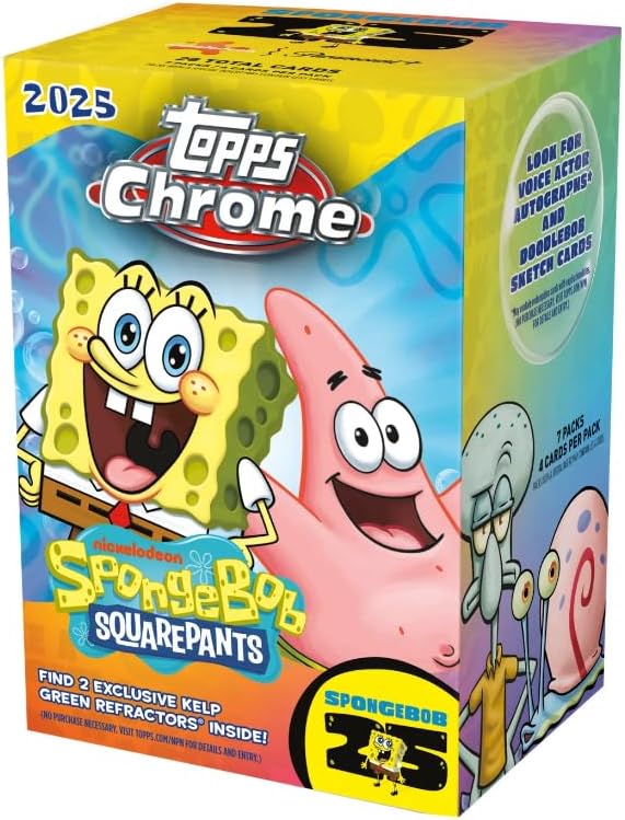 2025 Topps Chrome Sponge Bob 25th Anniversary blaster box - search for Autographs