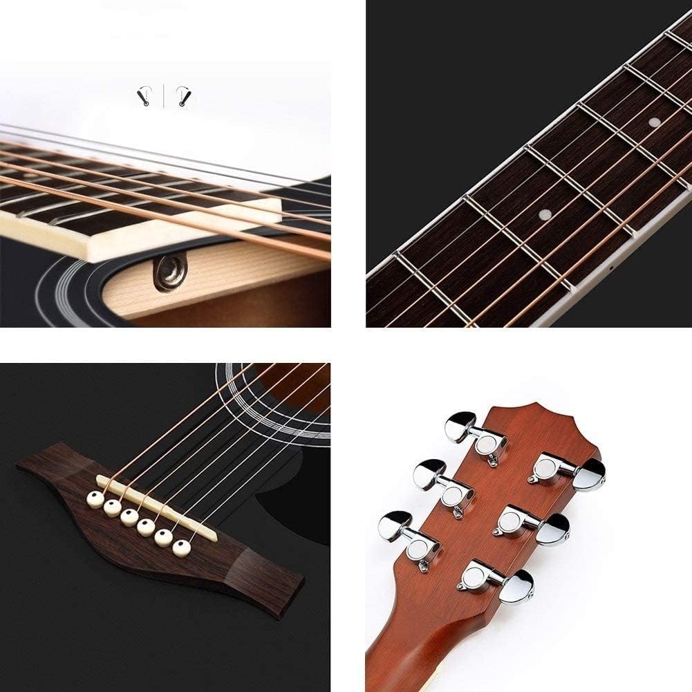 Full Size Guitar Acoustic Guitar Folk Pop Guitar Novice Practice Adult Travel Musical Instruments with Backpack 41 Inches Beginner Acoustic Guitar Starter Package Student G (Beige 41) (Beige 41)