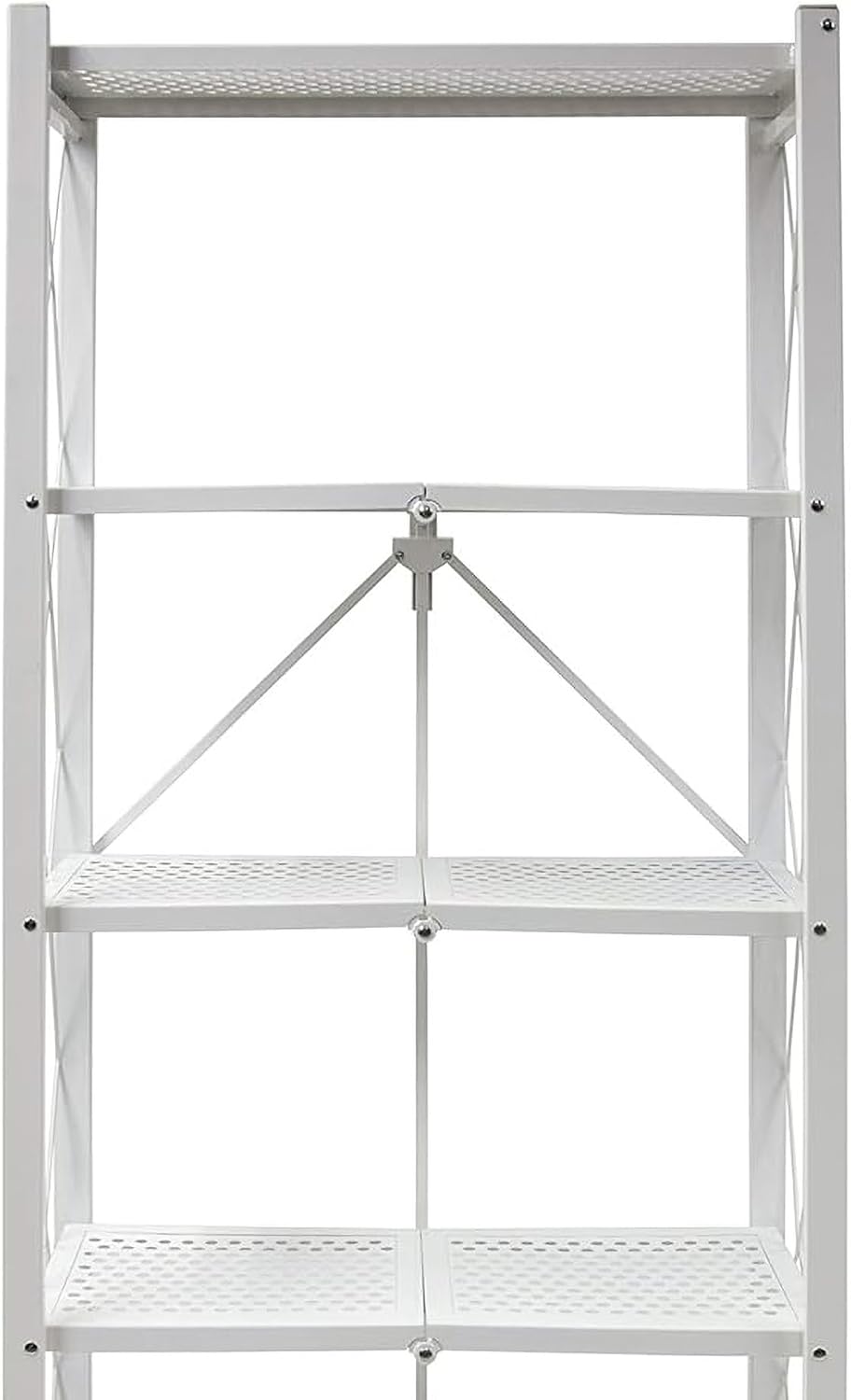 Origami 6-Tier Metal Storage Shelves with Durable Steel Frame and Easy Assembly for Home, Kitchen, and Garage Shelving, White