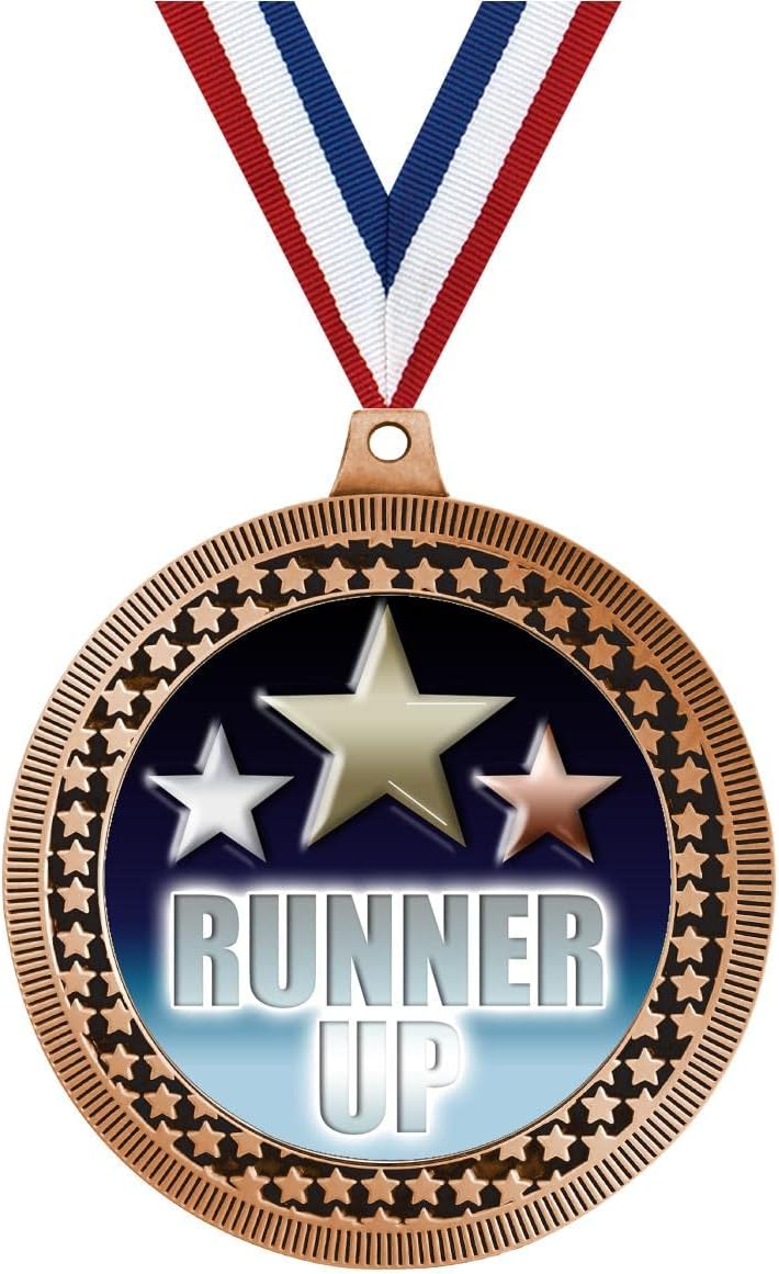 2.75' Runner Up Medal Award, Bronze Vega Runner Up Team Trophy Award Includes Free Neck Ribbon