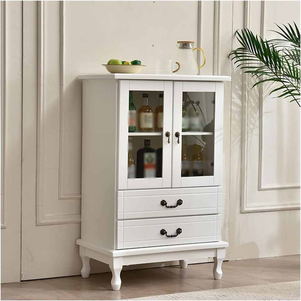 Wine Cabinet Wooden Wine Cabinet with Double Drawers Home Simple Two-Door Wine Bar Cabinet Small Storage Sideboard Wine Bakers Rack Wine Rack (Color : D)