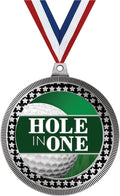 2.75' Hole in One Golf Medal Award, Silver Vega Hole in One Golf Team Trophy Award Includes Free Neck Ribbon Prime