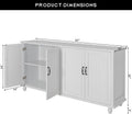 Scurrty 62'' Coffee Bar Cabinet Kitchen with Storage, Buffet Cabinet with Storage, Sideboard Buffet for Dinning Room, Kitchen & Living Room (4 Doors, White)