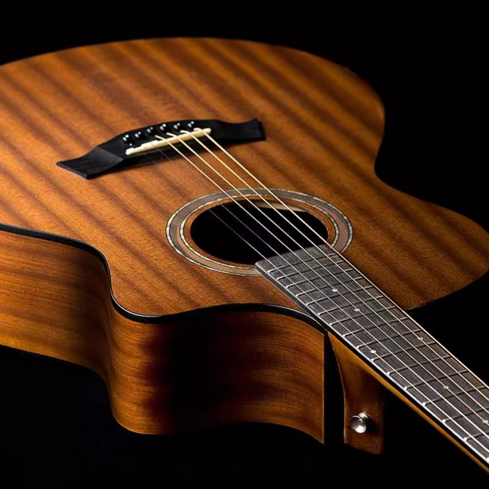 Wood Acoustic Guitar for Adults, 40Inch/41Inch 6 Steel-String All-Spruce Build, Elementary Tutorial of Folk Guitar for Beginners,1,41in