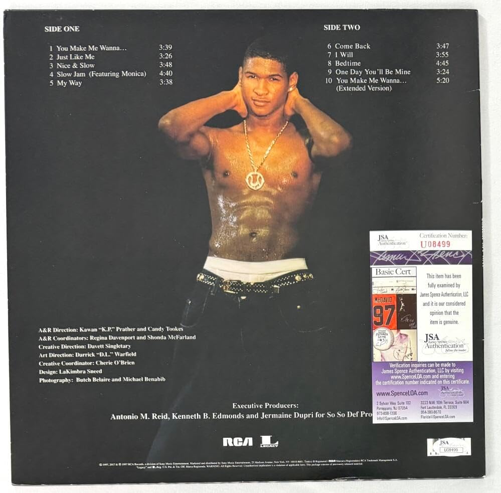 Usher Raymond Signed Autograph Album Vinyl Record LP - My Way B with James Spence Authentication JSA COA - My Way 8701 Confessions Here I Stand Raymond v. Raymond Looking 4 Myself Hard II Love Coming Home