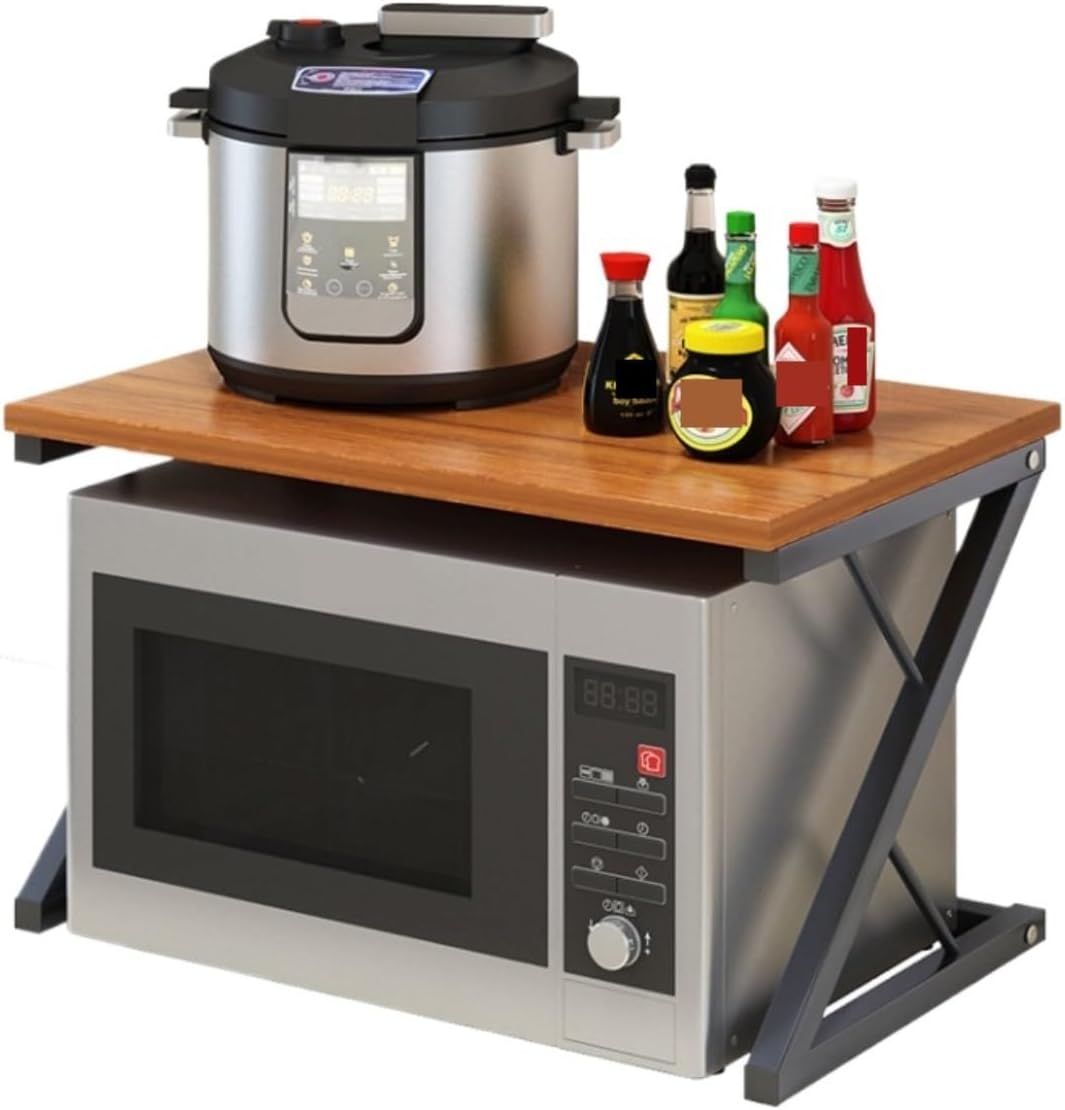 Microwave Oven Rack,Modern Black Baker's Rack - Z-Shaped Microwave Shelf & Compact Storage Cabinet for Small Spaces, Kitchen Organization & Efficient Home Storage Solutions.