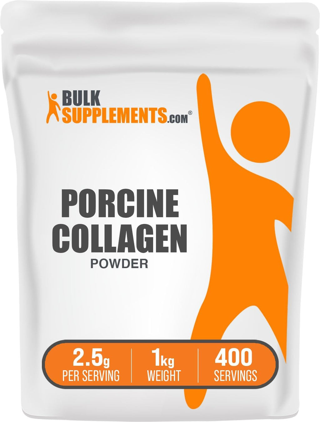 BulkSupplements.com Porcine Collagen Powder - Hydrolyzed Collagen Supplement, for Hair, Skin, & Nails - Unflavored & Gluten Free, 2.5g per Serving, 1kg (Pack of 5) (11 lbs)