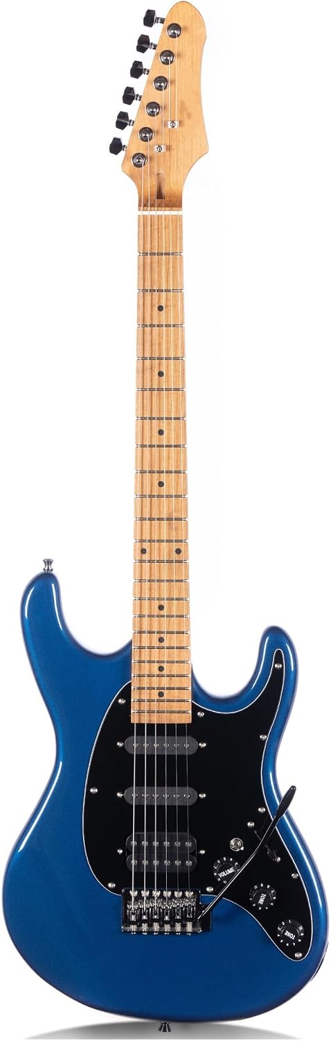 Electric Guitar Playing Practice Instrument Suitable For Beginners And Adults Professional Electric Guitar(Metallic Blue)