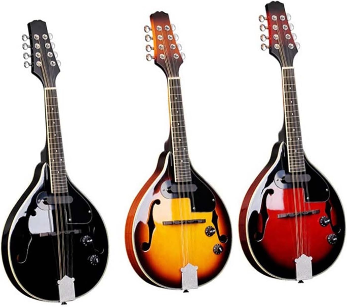 Electric Mandolin Eight String Guitar Set Musical Instrument Adult Beginner Beginner Mandolin String Instrument(Black)