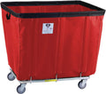 R&B Wire Products, Inc., 14 Bushel Vinyl Basket Truck with Steel Base, Red, Capacity 600 lb, Capacity Volume 17 ft³, Color Red, Model# 414SOC/RD