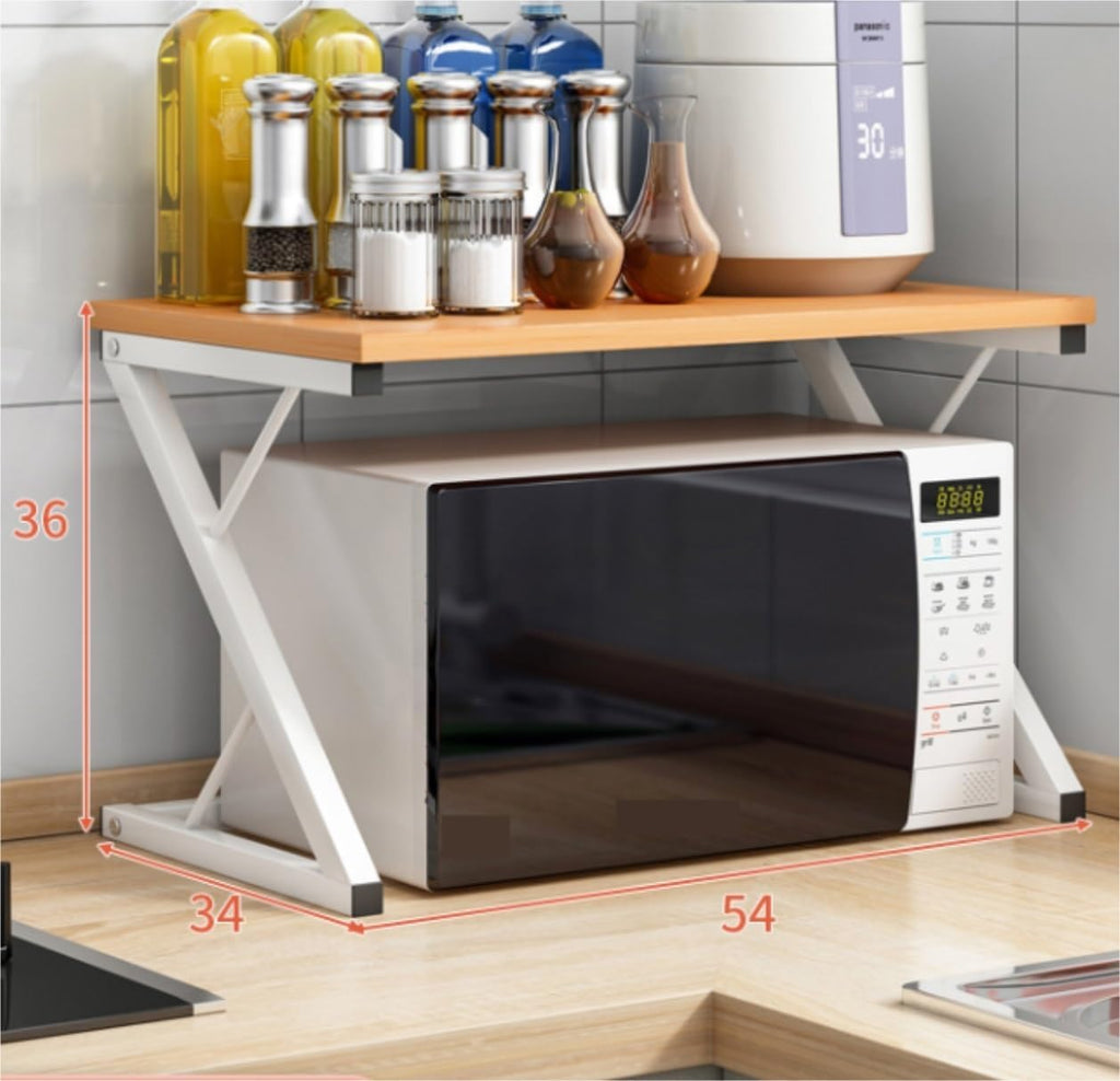 Microwave Oven Rack,Modern Black Baker's Rack - Z-Shaped Microwave Shelf & Compact Storage Cabinet for Small Spaces, Kitchen Organization & Efficient Home Storage Solutions.