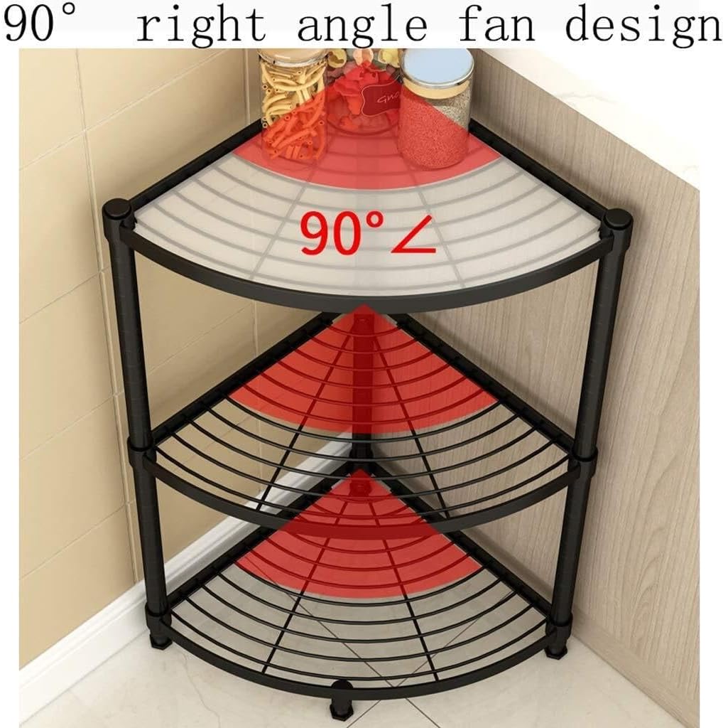 Kitchen Baker's Rack, Multi-Layer Pan & Pot Rack, Adjustable Storage Shelf Organizer, Corner Space Saver, Medium (M), Nordic Style