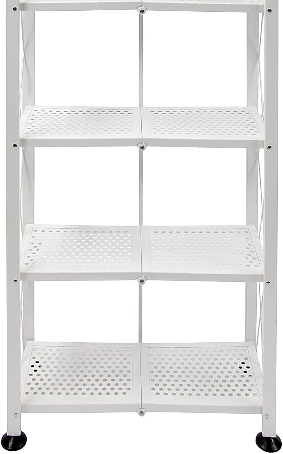 Origami 6-Tier Metal Storage Shelves with Durable Steel Frame and Easy Assembly for Home, Kitchen, and Garage Shelving, White