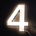 Illuminated LED House Numbers, Modern Backlit LED Home Address Numbers 16', Black White Acrylic Light Up House Number Signs,Q