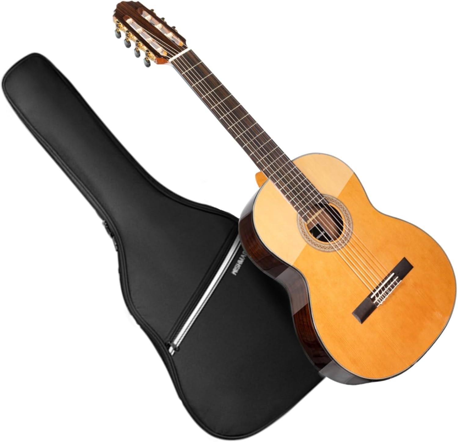 WishMade 7 String Acoustic Classical Guitar Full Size Nylon String Guitars for Adults with Gig Bag