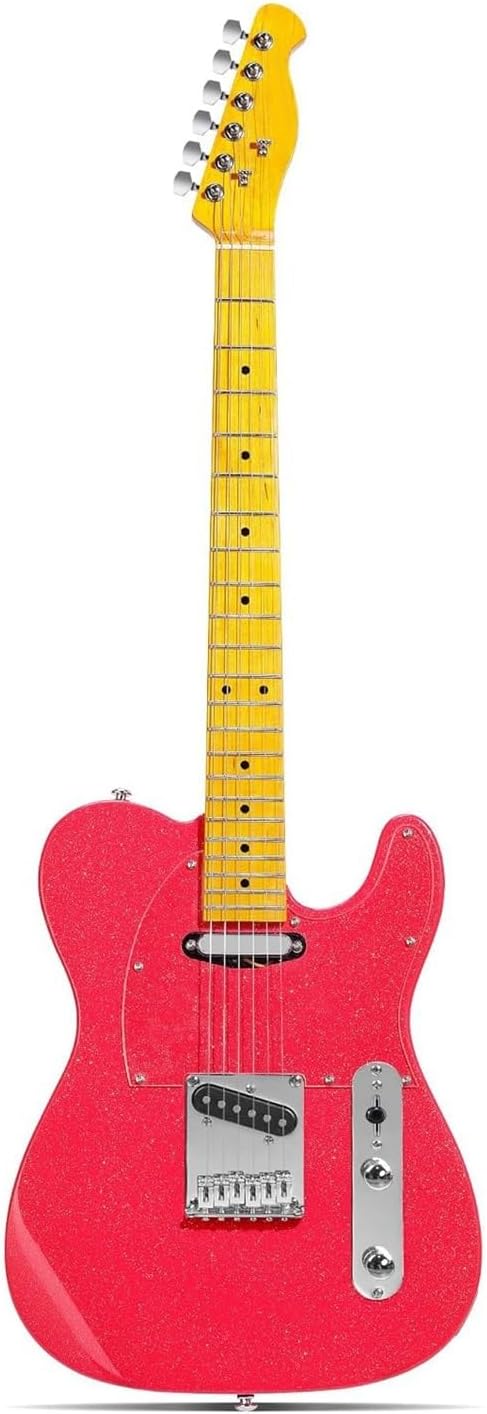 Shiny Electric Guitar With Mahogany Solid And Hard Maple Neck Professional Electric Guitar(Pink)