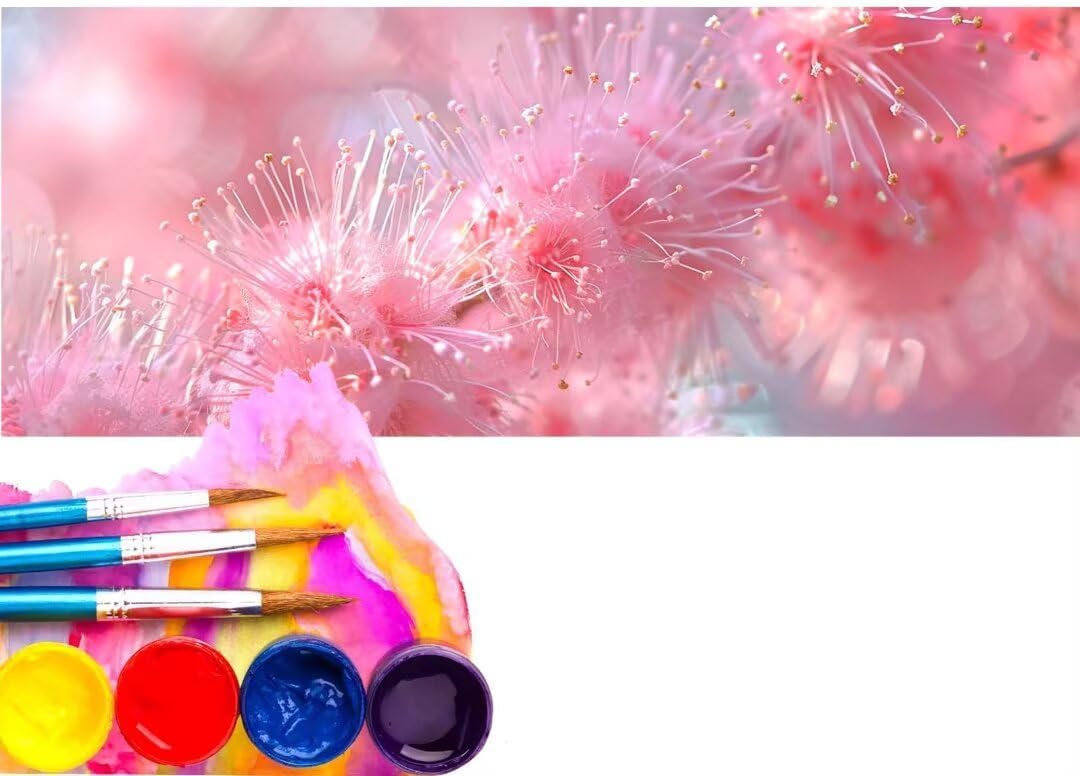 Paint by Numbers Kits for Adult Beginners, Paint by Numbers Pink Tree, DIY Paint by Numbers with Paints and Brushes Kits, DIY Canvas Oil Painting Paint by Numbers Home Decor (Without Frame) 80x160cm