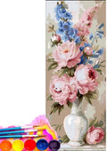 Flower Pink Paint by Numbers for Adults, DIY Paint by Number Kit, DIY Painting by Numbers for Beginner Kits, DIY Canvas Oil Painting Acrylic Paints for Gift Home Wall Decor (Without Frame) 90x180cm