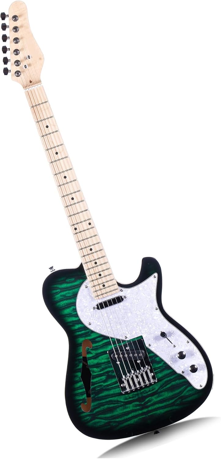 Suitable For Beginners To Practice Electric Guitar And Jazz Playing Professional Electric Guitar(Green)